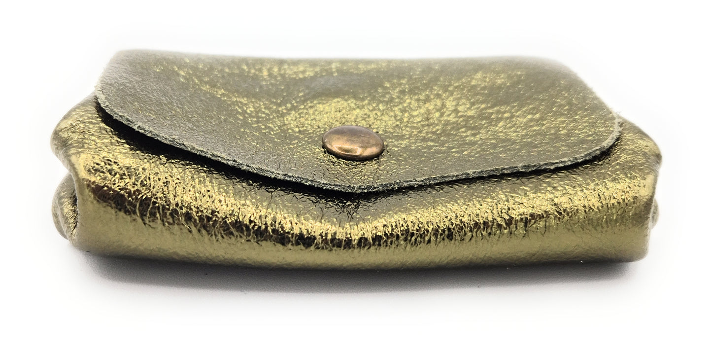 Etania Iridescent Leather Purse ~ Khaki 