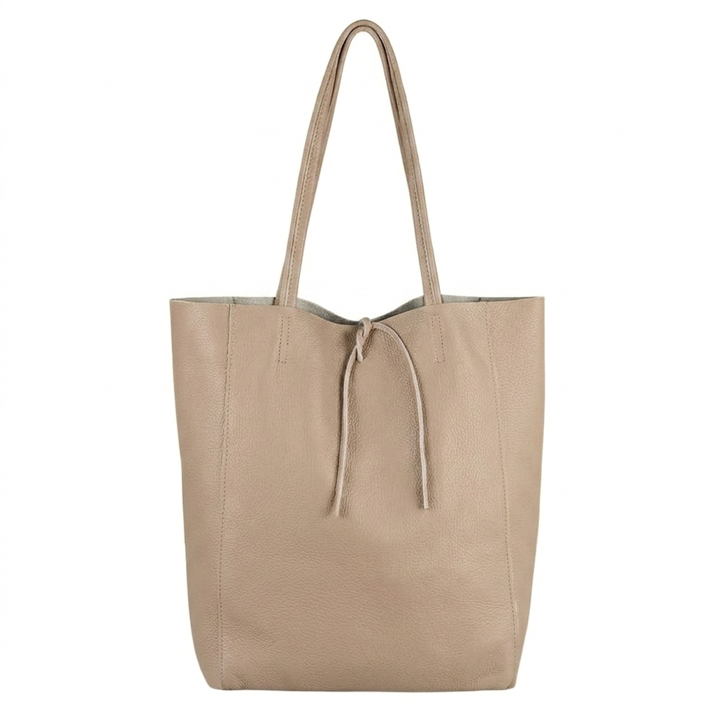 Taima sac shopper en cuir ~ Taupe clair