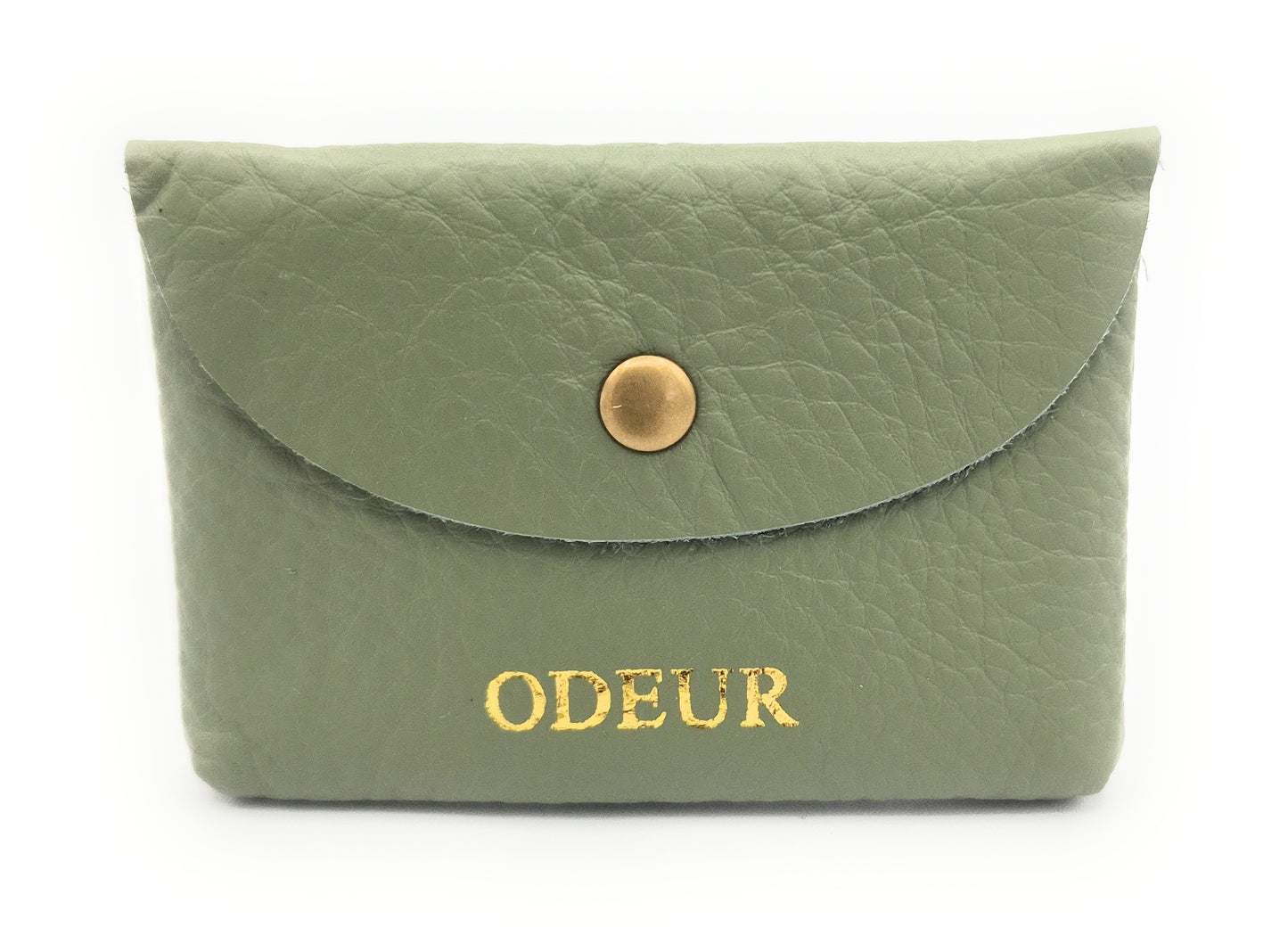 Porte-cartes Nita en cuir ~ Vert olive
