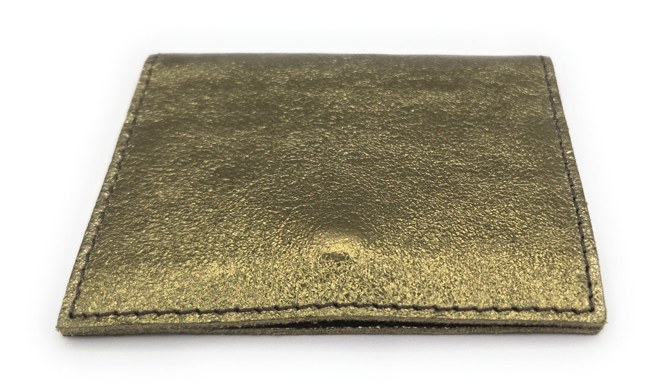 Porte-cartes Asha en cuir irisé italien ~ Kaki