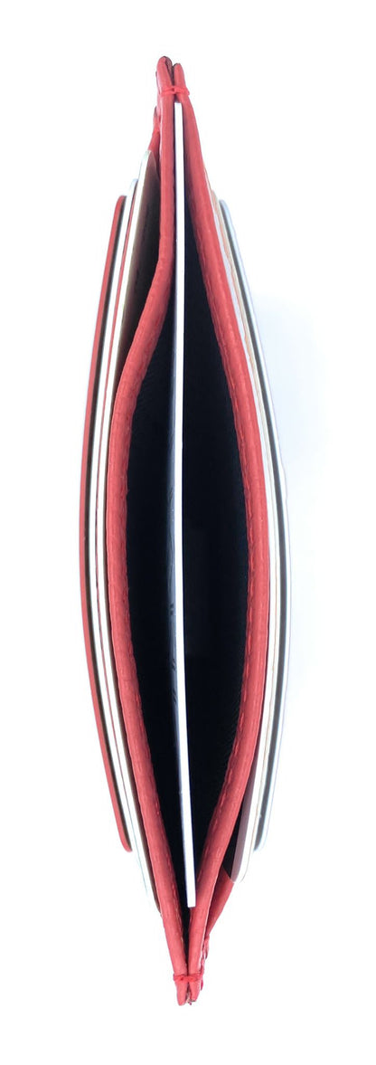 Istu Leather Card Holder ~ Coral Red