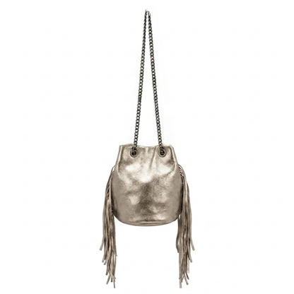Sac bourse Anoki en cuir irisé ~ Étain