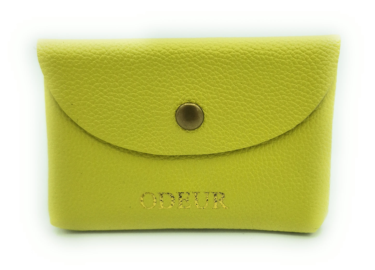 Porte-cartes Nita en cuir ~ Jaune citron