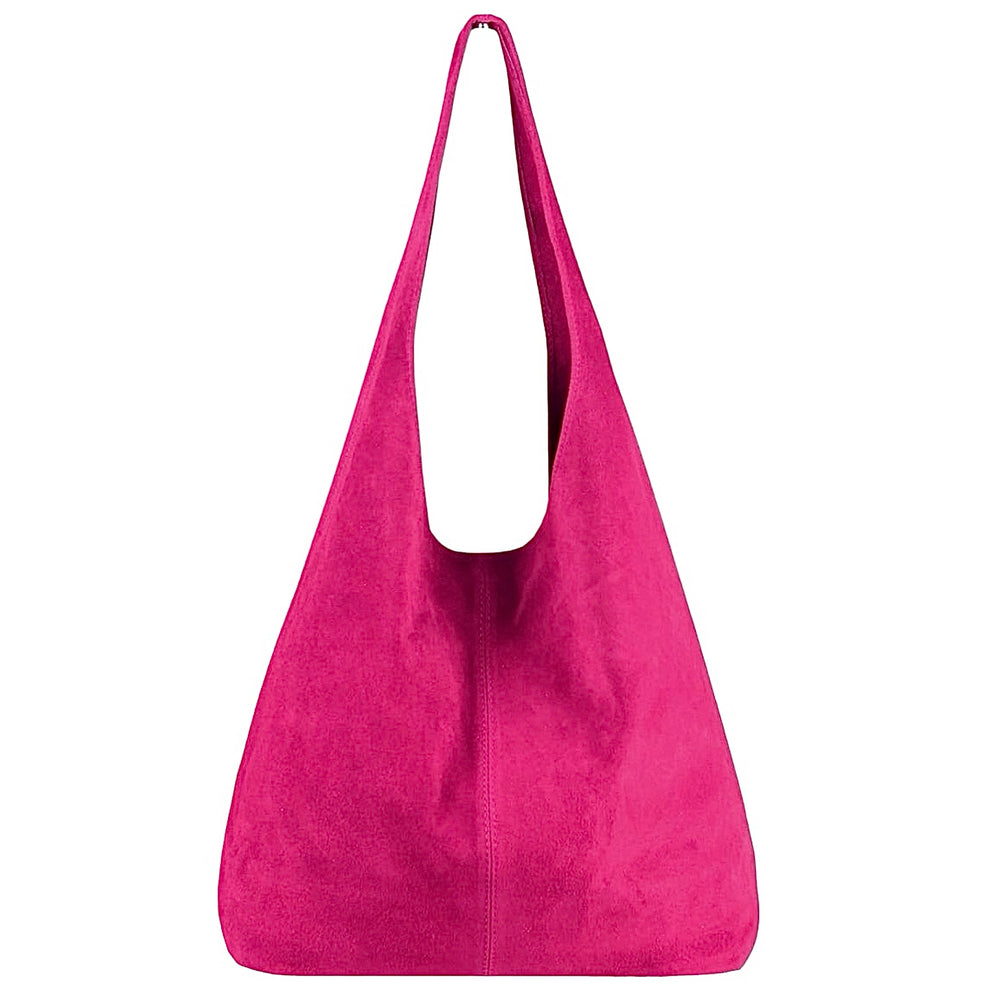 Sac cabas hobo cuir suédé Lulu ~ Fuchsia