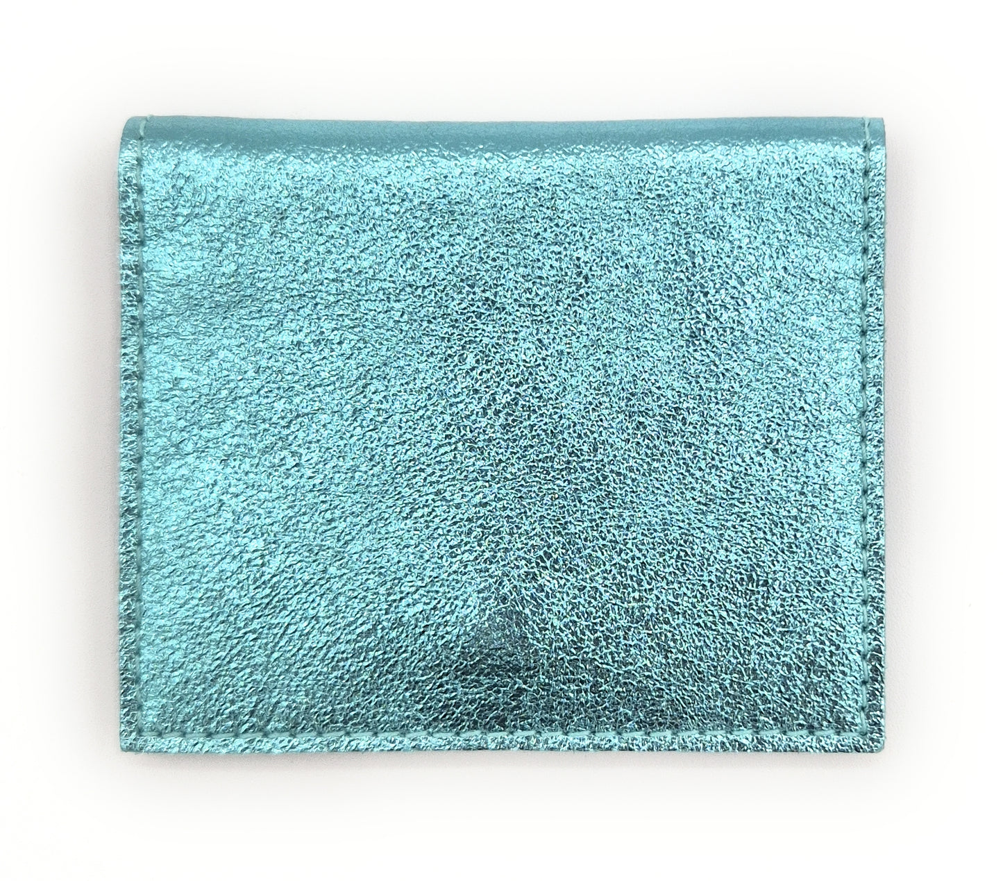 Porte-cartes Asha en cuir irisé italien ~ Turquoise