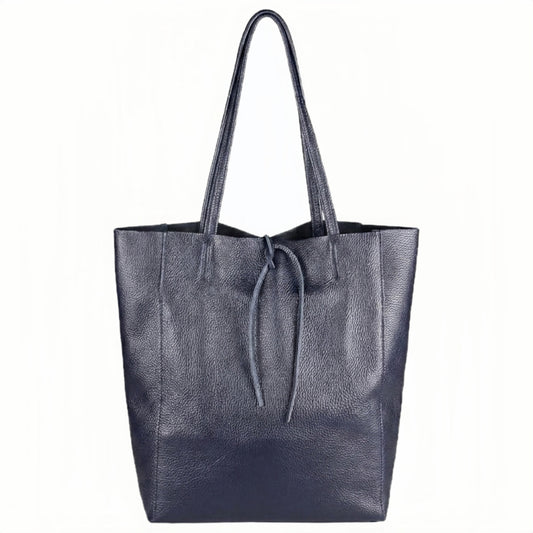 Taima sac shopper en cuir ~ Bleu marine