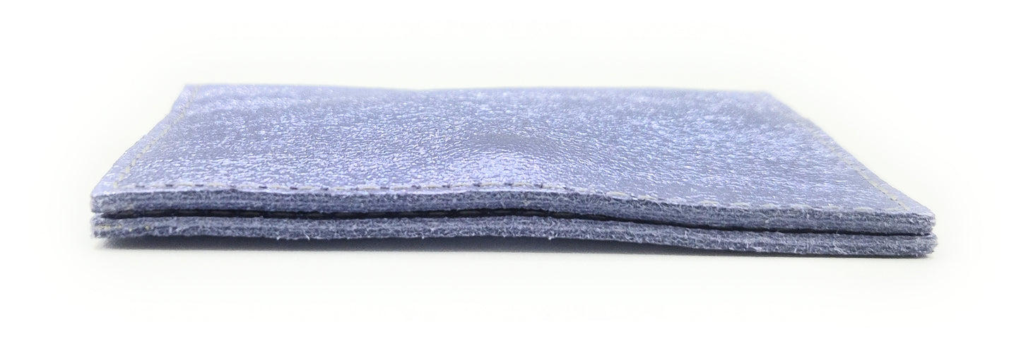 Porte-cartes Asha en cuir irisé italien ~ Lavande