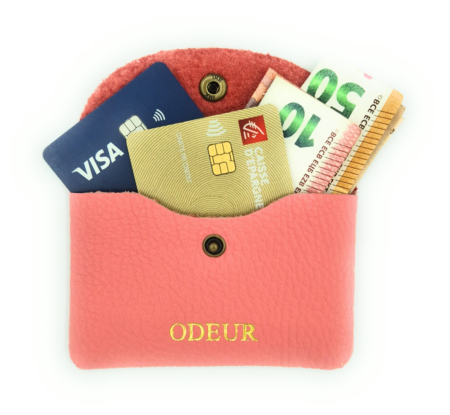 Porte-cartes Nita en cuir ~ Rose