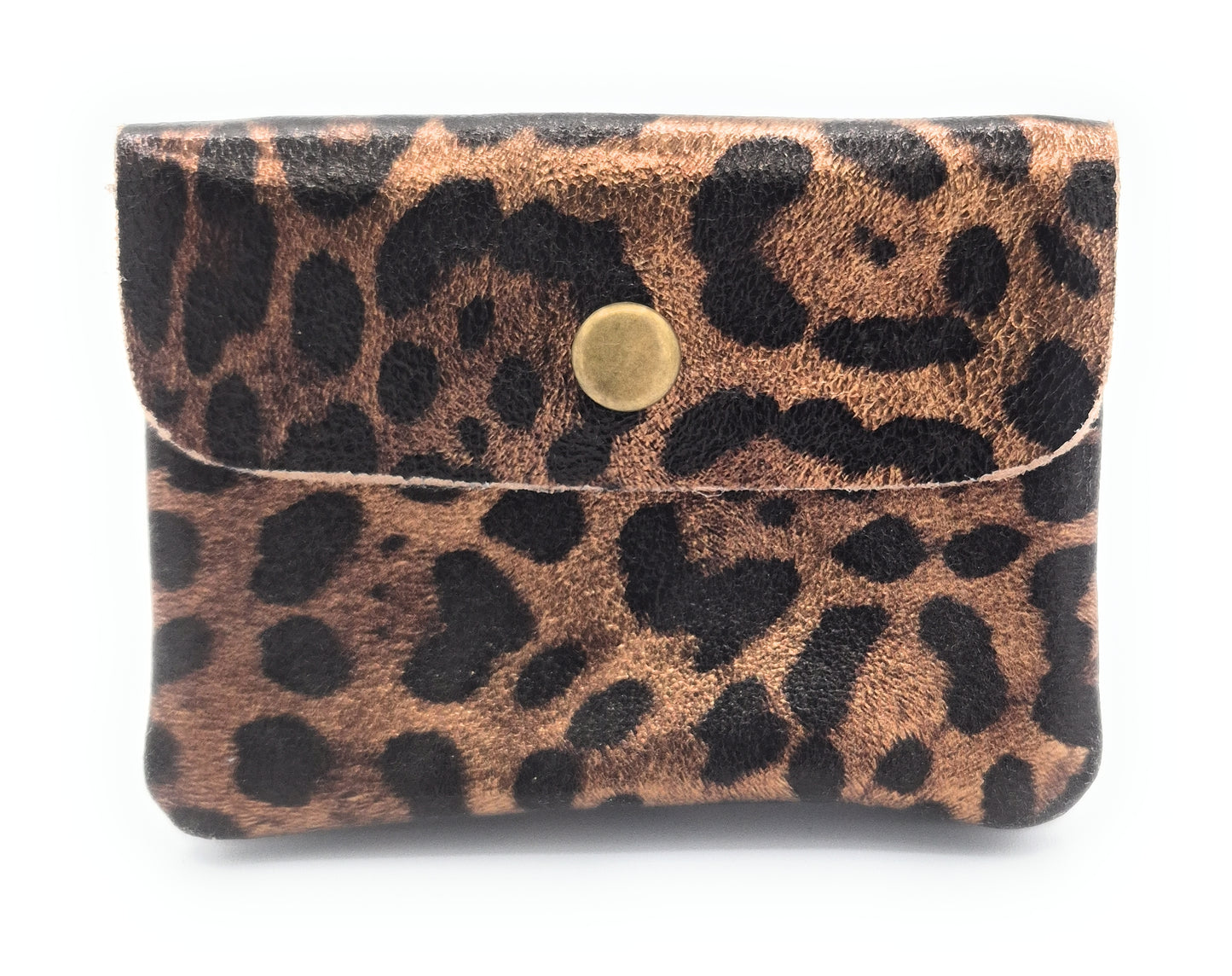 Porte-monnaie Aponi en cuir irisé italien ~ Léopard
