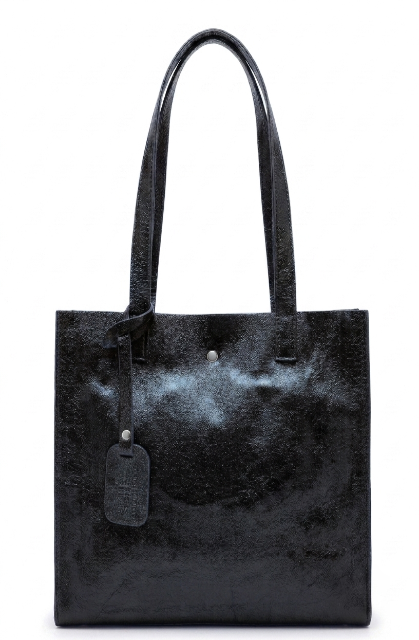 Sac shopper Dena en cuir irisé ~ Noir