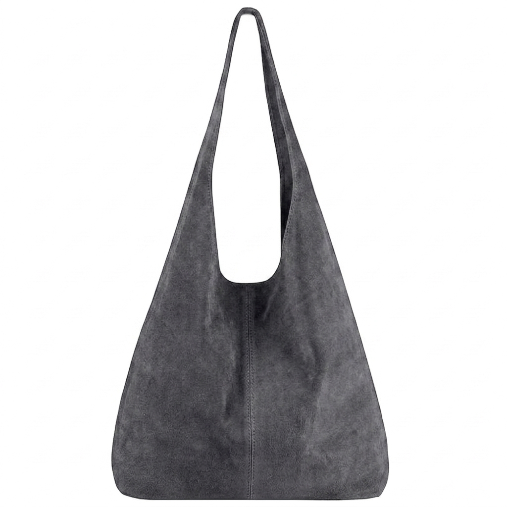 Sac cabas hobo cuir suédé Lulu ~ Gris foncé