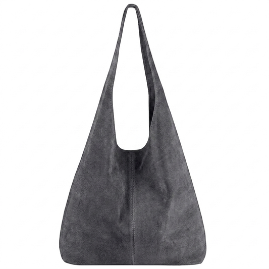 Sac cabas hobo cuir suédé Lulu ~ Gris foncé