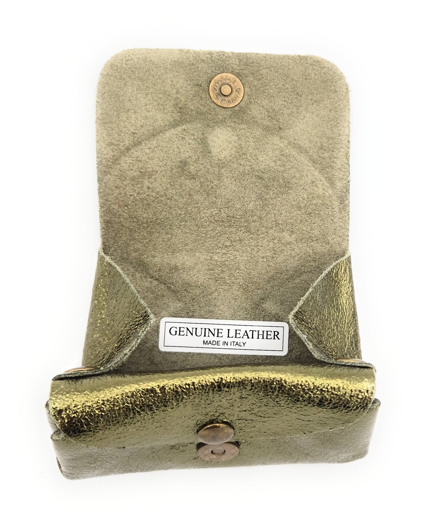 Etania Iridescent Leather Purse ~ Khaki 