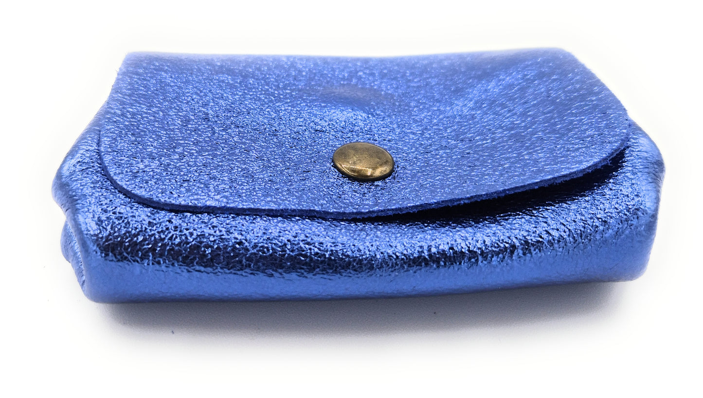 Etania Iridescent Leather Purse ~ Royal Blue 