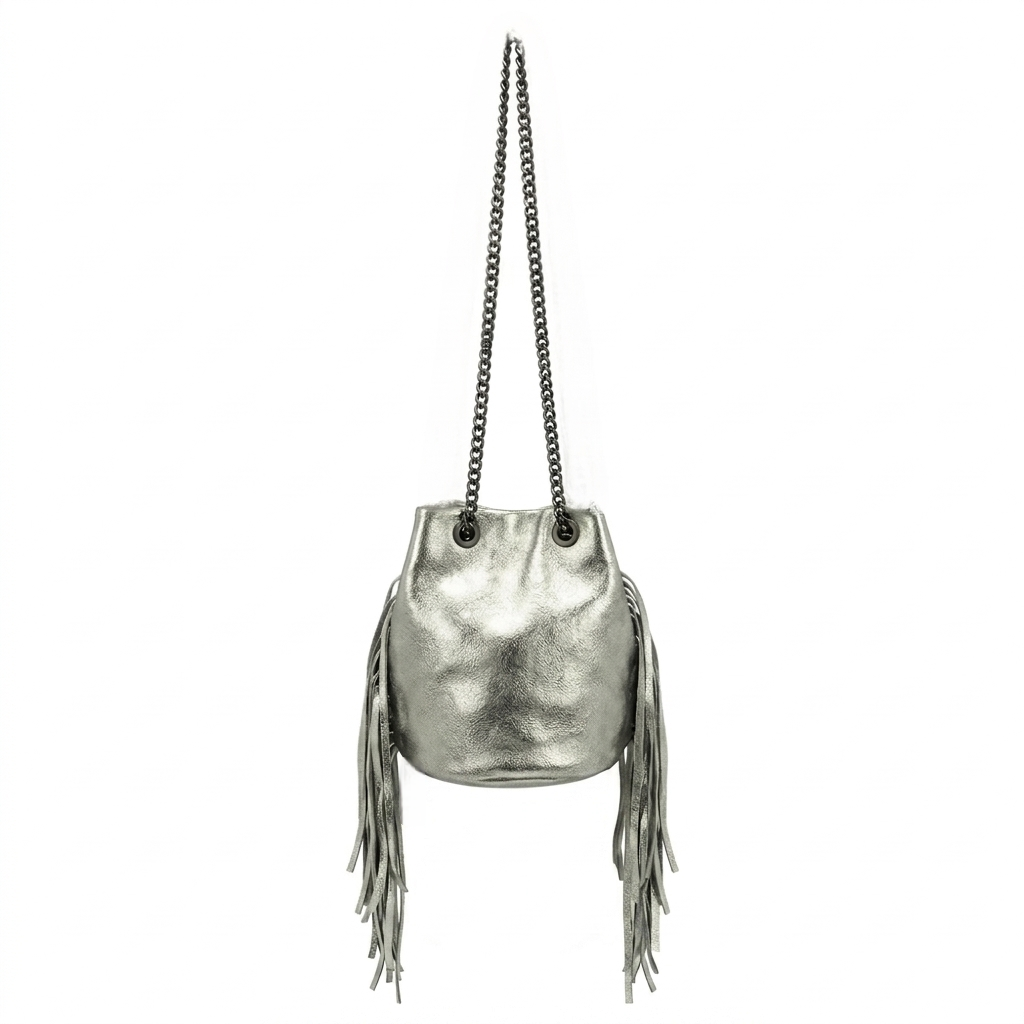 Sac bourse Anoki en cuir irisé ~ Argenté