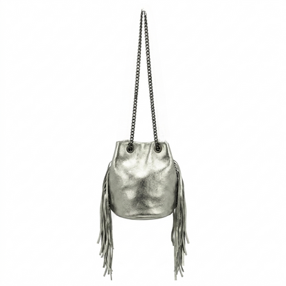 Sac bourse Anoki en cuir irisé ~ Argenté