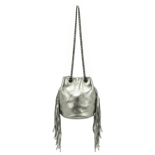Sac bourse Anoki en cuir irisé ~ Argenté