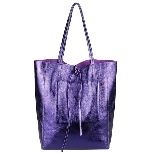 Taima sac shopper en cuir irisé ~ Violet