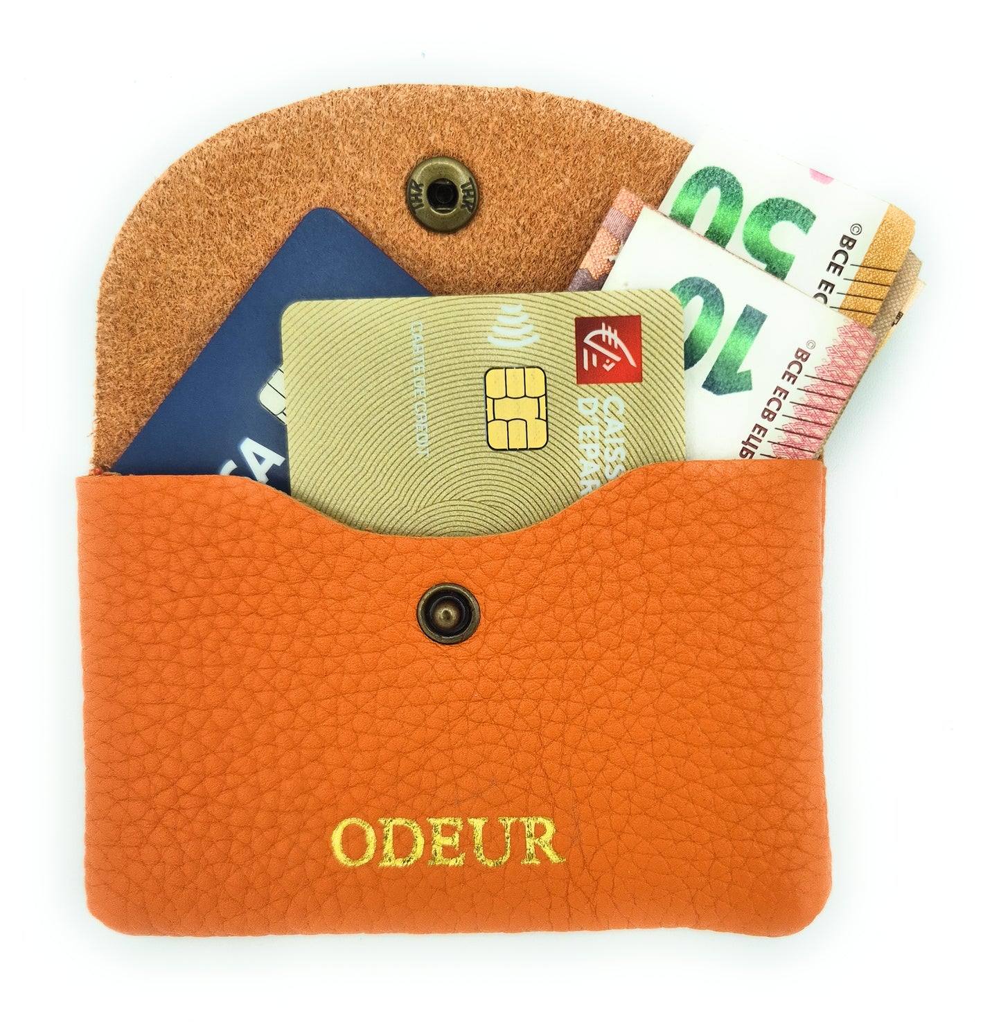 Porte-cartes Nita en cuir ~ Orange