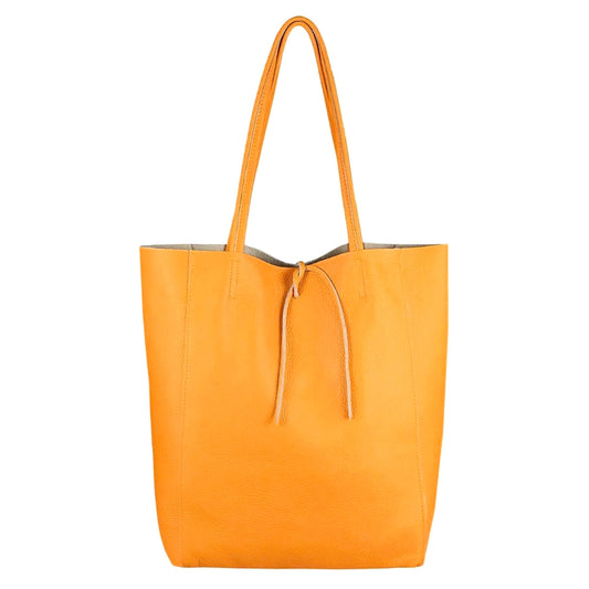 Taima sac shopper en cuir ~ Orange clair