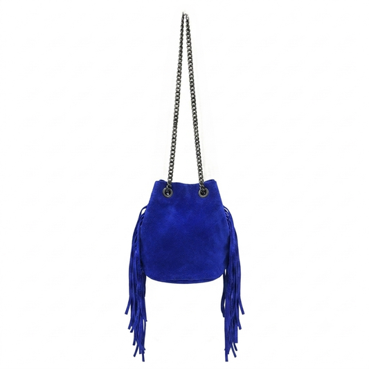 Sac bourse Anoki en cuir suèdé ~ Bleu royal