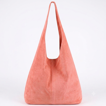 Sac cabas hobo cuir suédé Lulu ~ Corail
