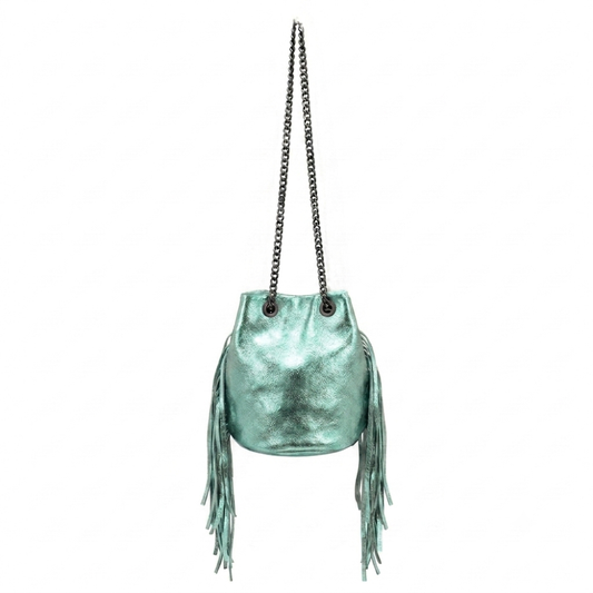 Anoki Iridescent Leather Purse ~ Almond Green