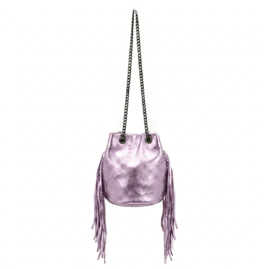 Anoki Iridescent Leather Purse ~ Pale Pink
