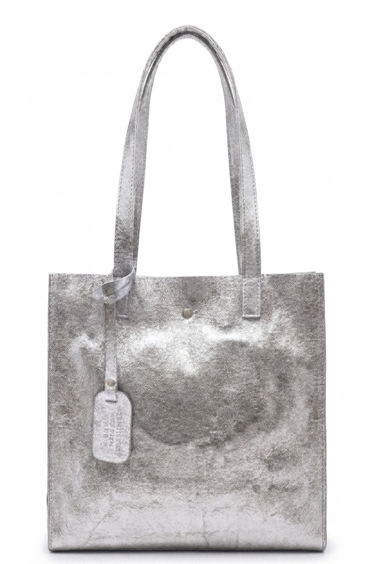 Sac shopper Dena en cuir irisé ~ Argenté