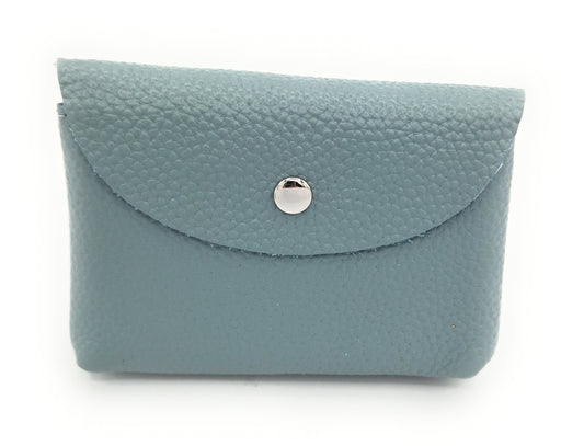 Porte-monnaie Anaba en cuir ~ Bleu gris