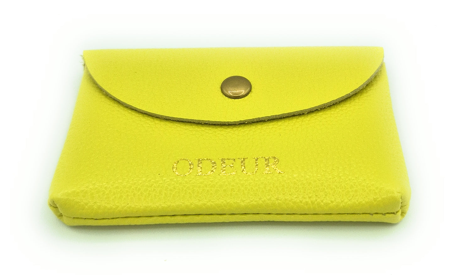 Porte-cartes Nita en cuir ~ Jaune citron