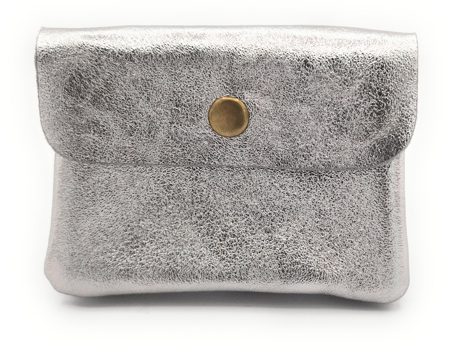 Porte-monnaie Aponi cuir irisé italien ~ Argenté