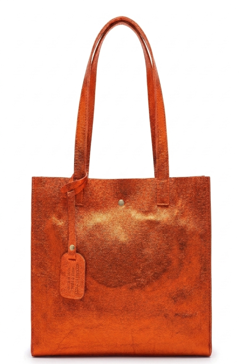 Sac shopper Dena en cuir irisé ~ Orange