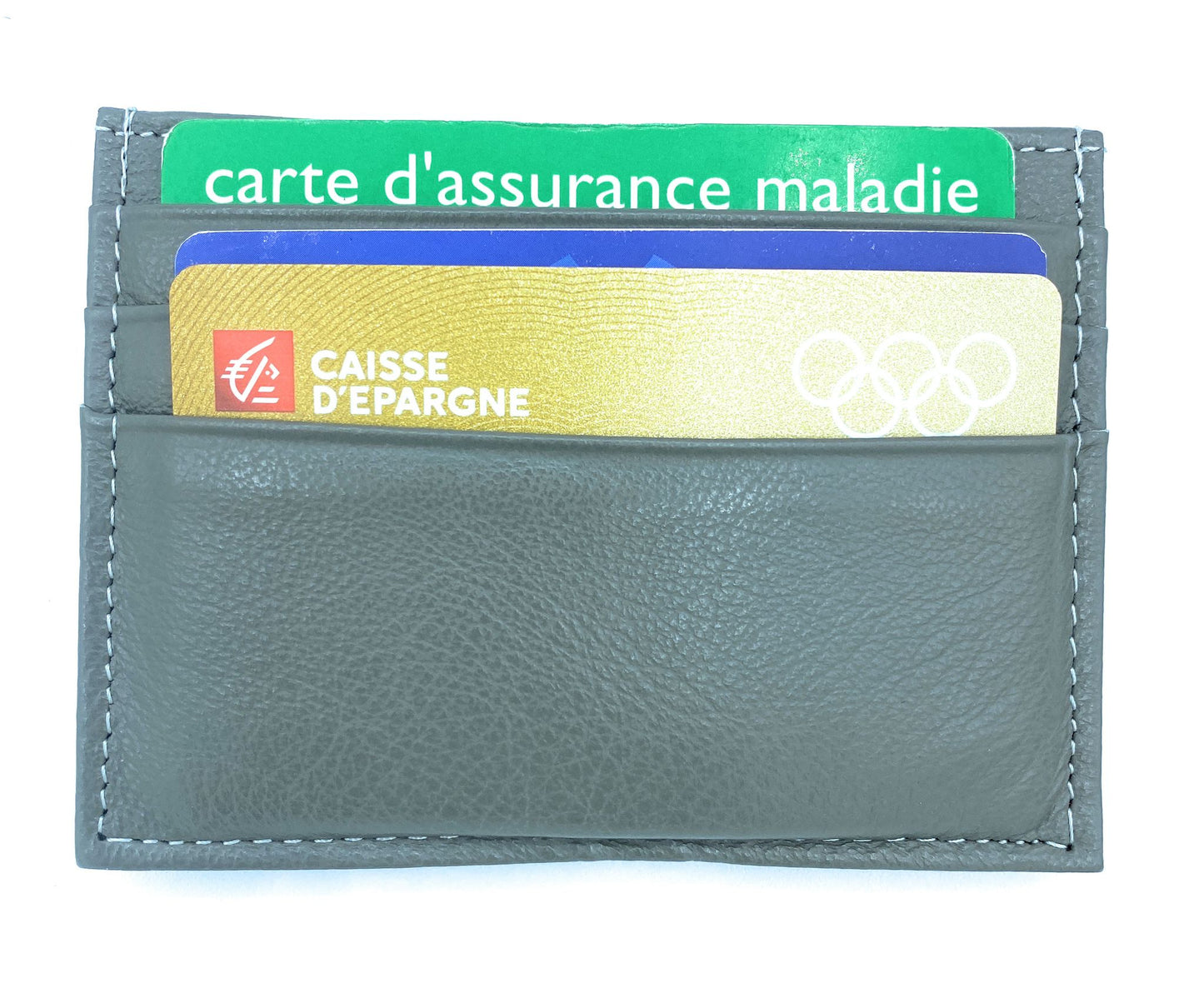 Porte cartes Istu en cuir ~ Gris foncé