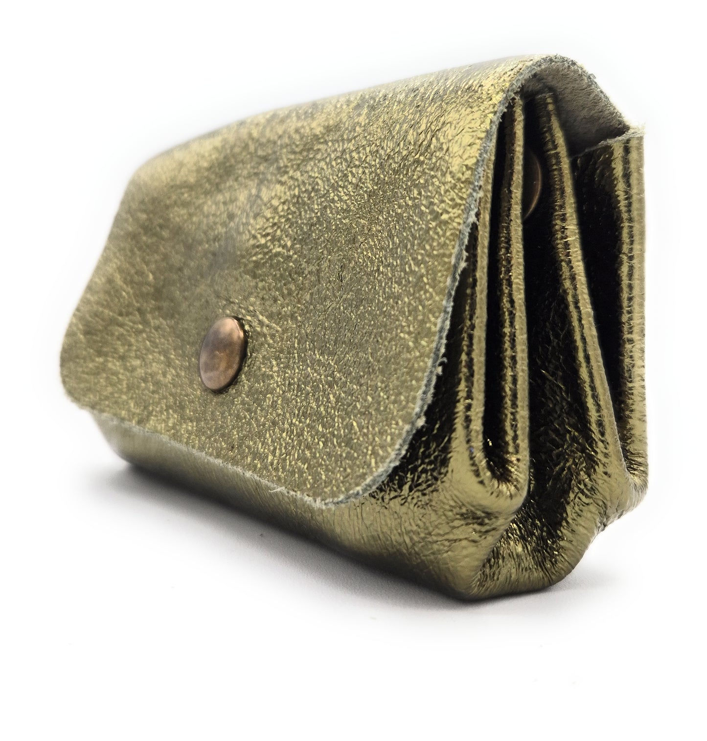 Etania Iridescent Leather Purse ~ Khaki 