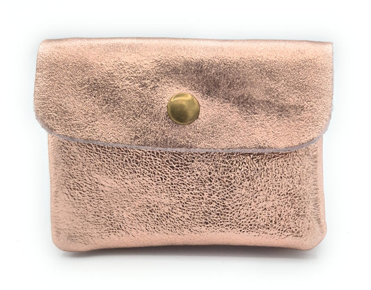 Porte-monnaie Aponi cuir irisé italien ~ Champagne