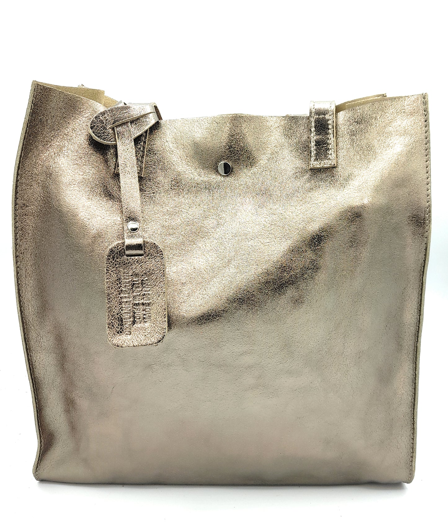 Sac shopper Dena en cuir irisé ~ Étain
