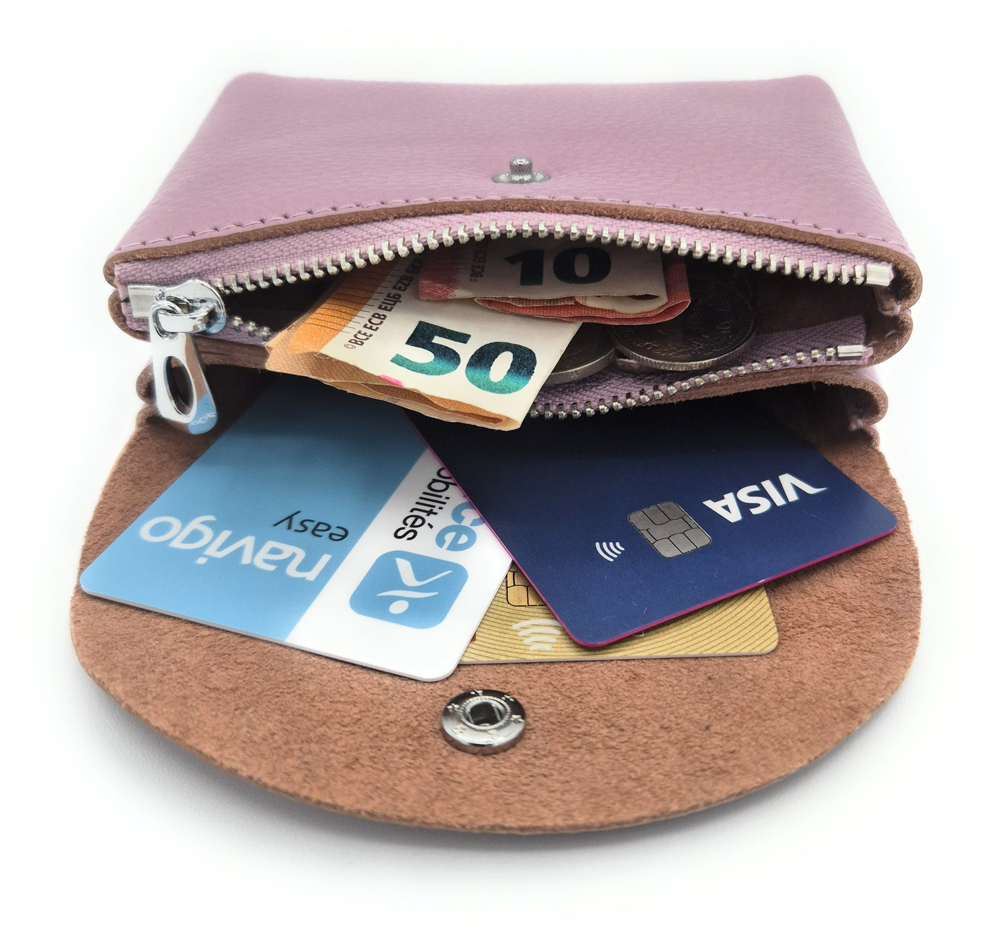 Porte-monnaie Anaba en cuir ~ Lavande