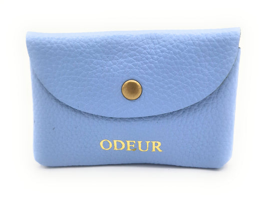 Porte-cartes Nita en cuir ~ Bleu ciel