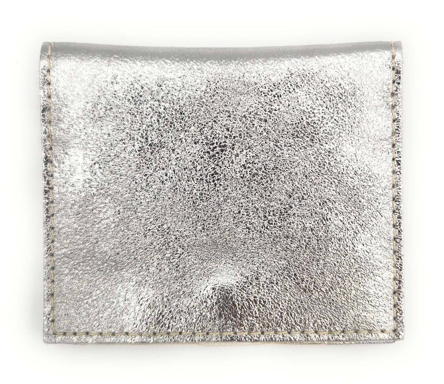 Porte-cartes Asha en cuir irisé italien ~ Argenté