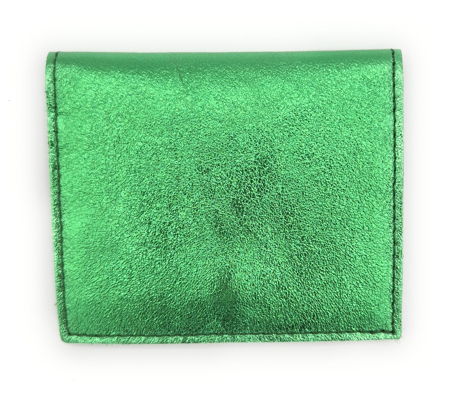 Porte-cartes Asha en cuir irisé italien ~ Vert émeraude