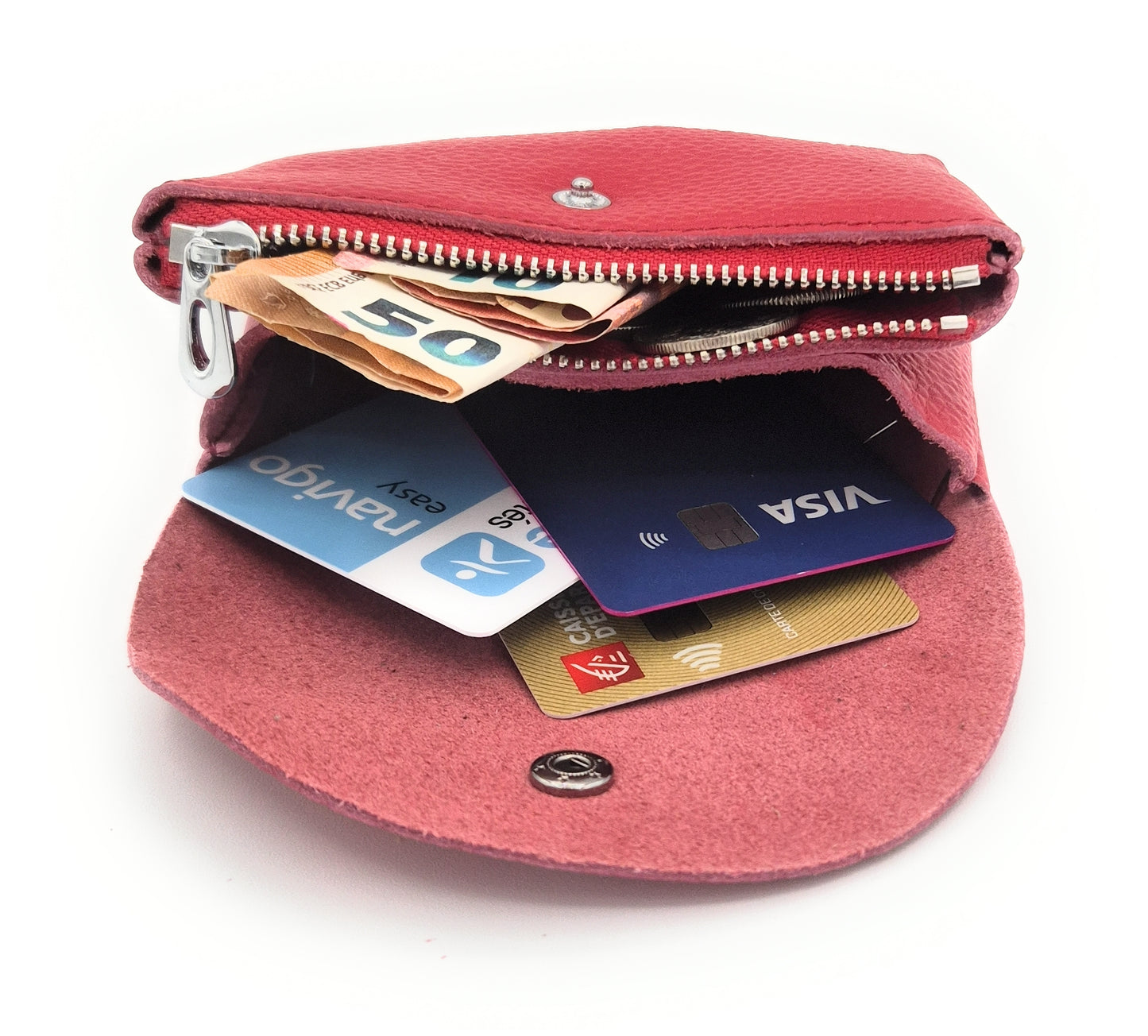 Porte-monnaie Anaba en cuir ~ Rouge