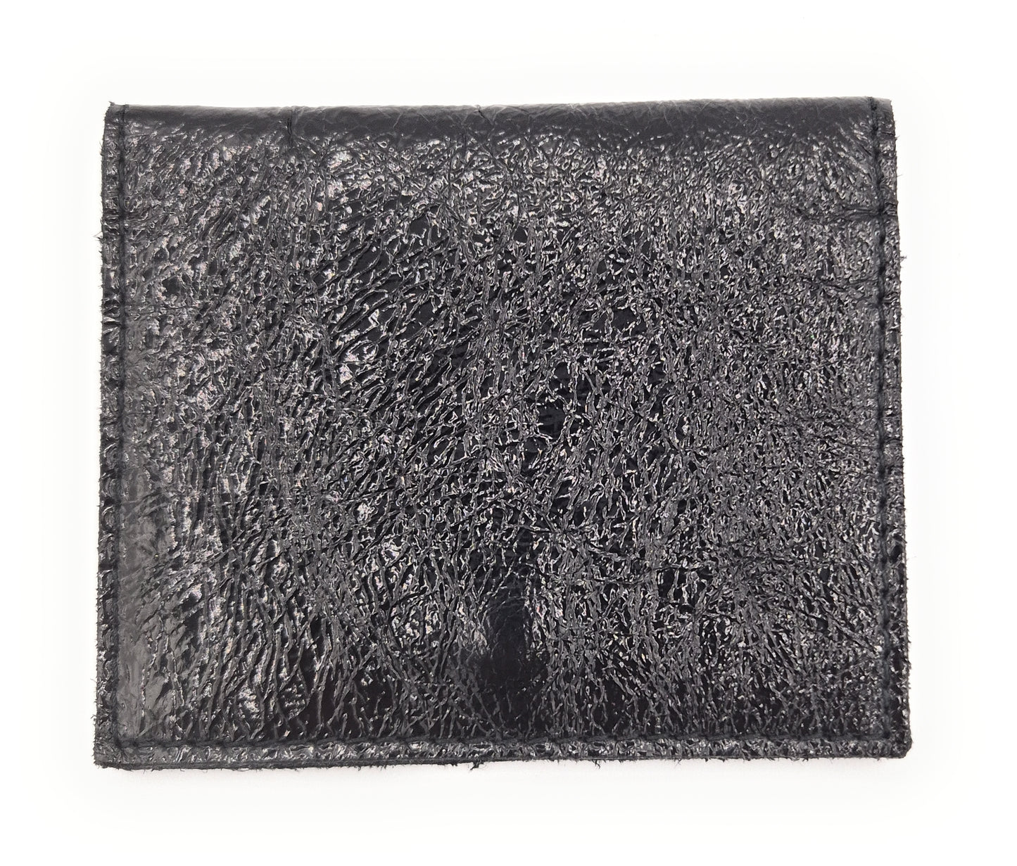 Porte-cartes Asha en cuir irisé italien ~ Noir