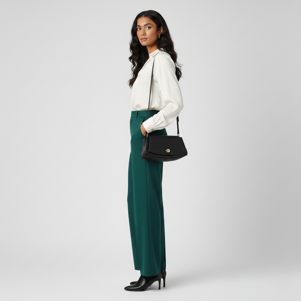 Sac à bandoulière demi-lune en cuir Paco ~ Noir