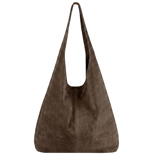 Sac cabas hobo cuir suédé Lulu ~ Taupe