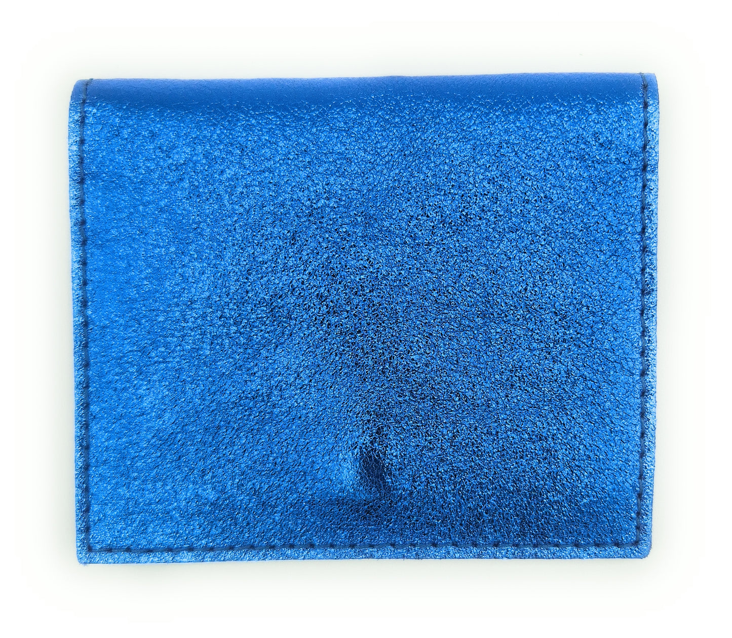 Porte-cartes Asha en cuir irisé italien ~ Bleu royal