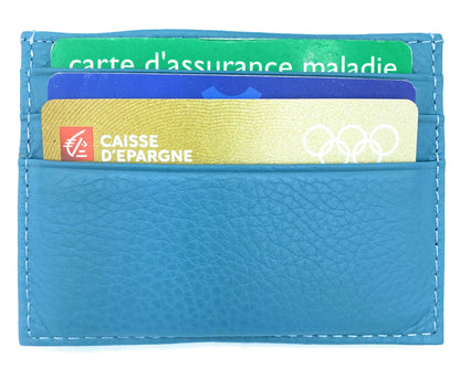 Istu leather card holder ~ Duck blue