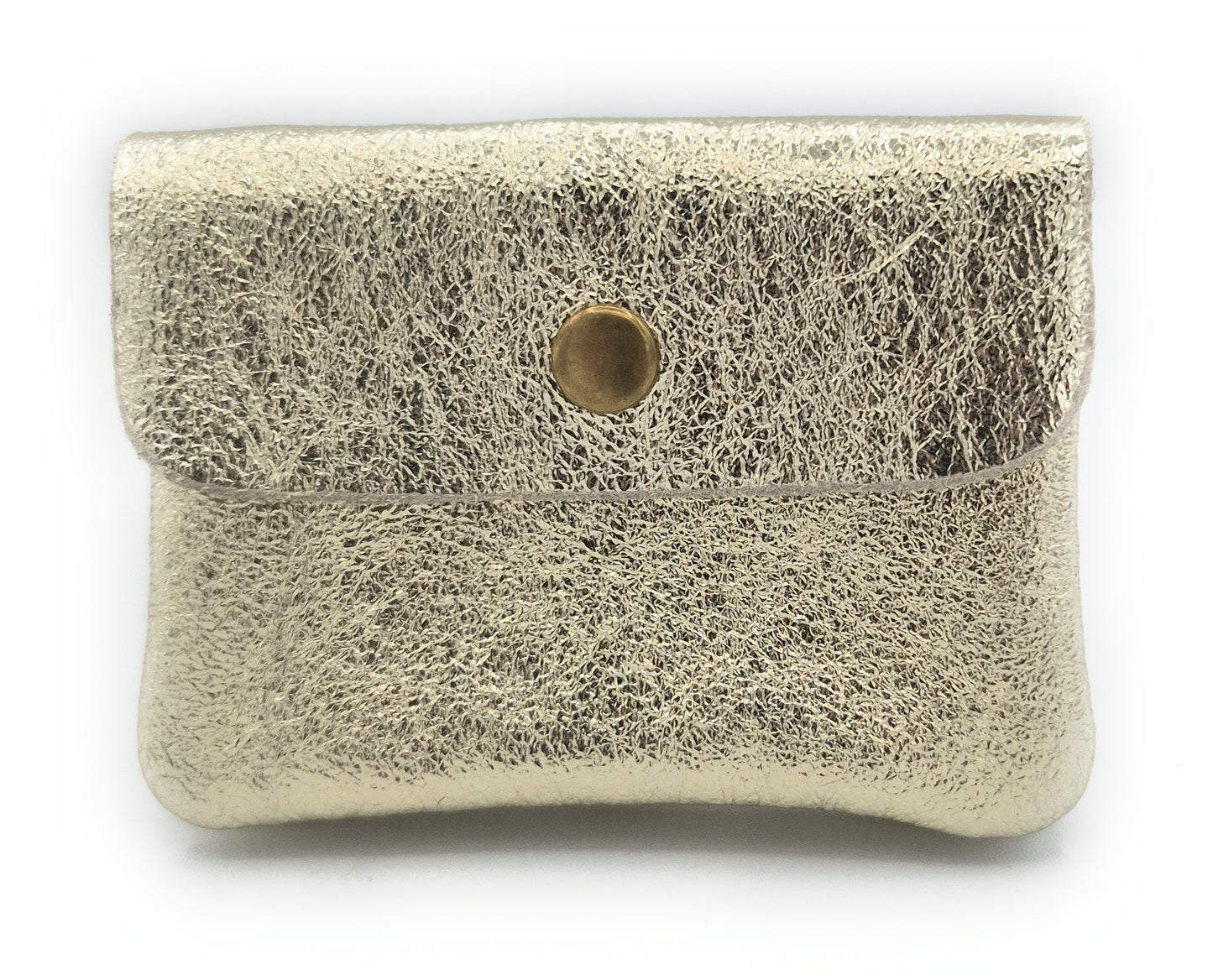 Porte-monnaie Aponi cuir irisé italien ~ Doré