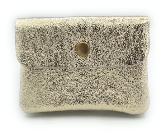 Porte-monnaie Aponi cuir irisé italien ~ Doré