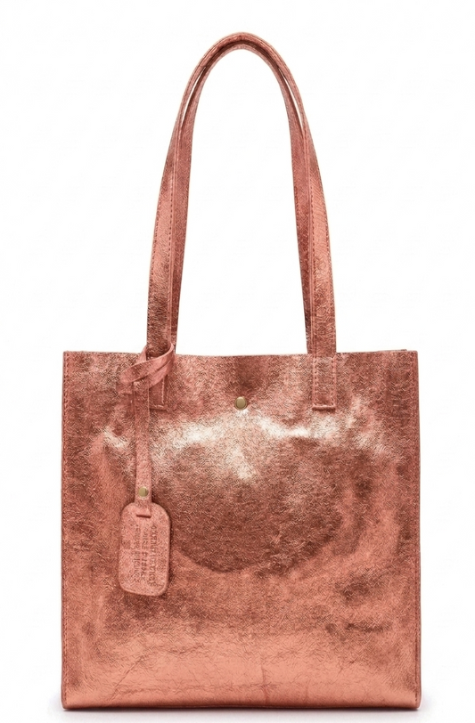 Sac shopper Dena en cuir irisé ~ Champagne